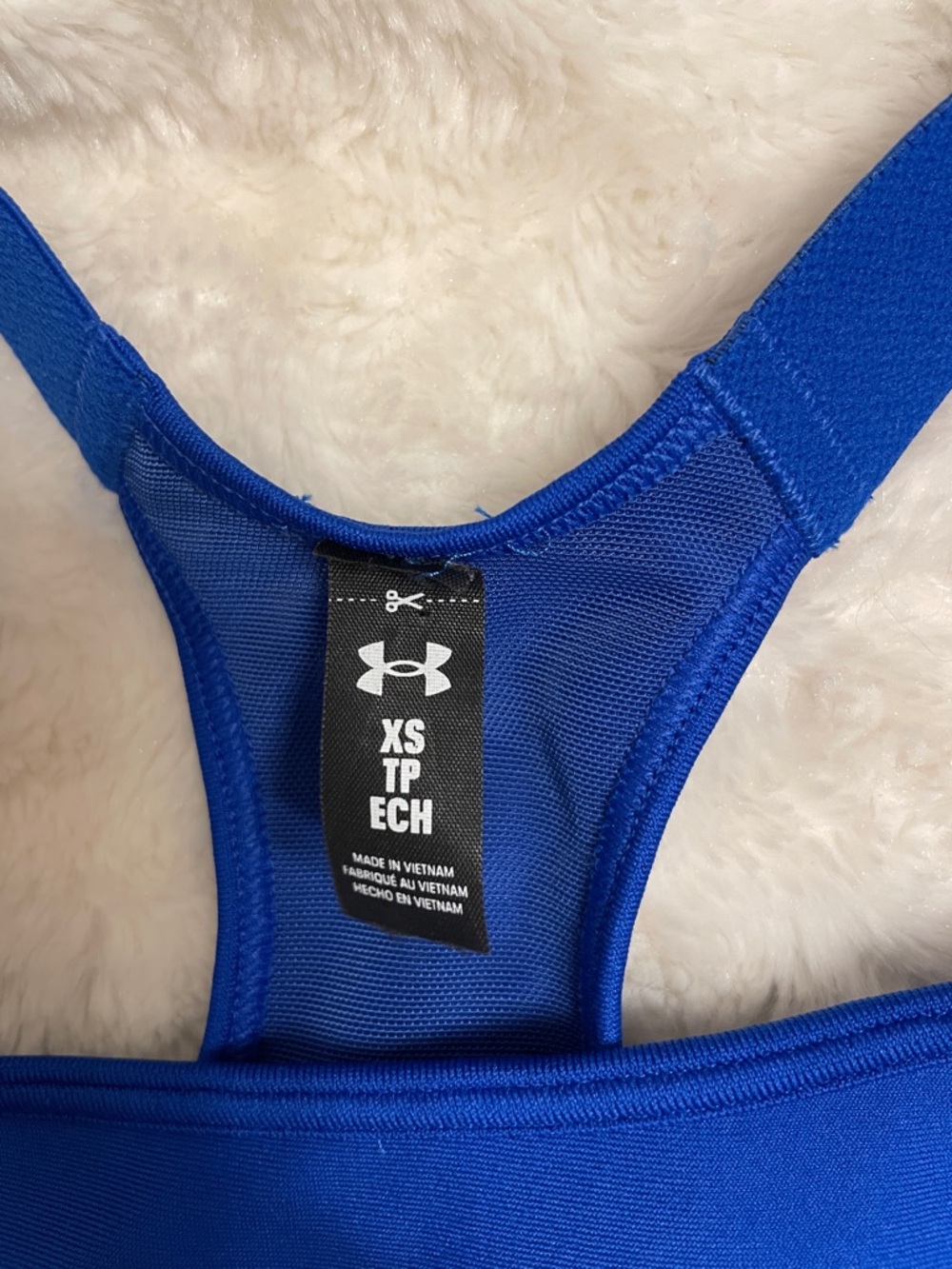 Heat Gear Under Armour High Blue Sports Bra with Mesh Racerback - Picture 2 of 3